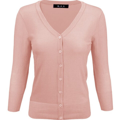 V-Neck Button Down Knit Cardigan Sweater