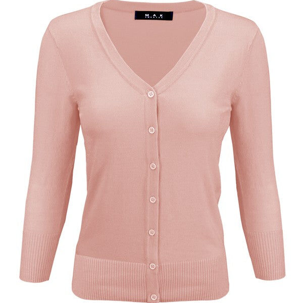 V-Neck Button Down Knit Cardigan Sweater